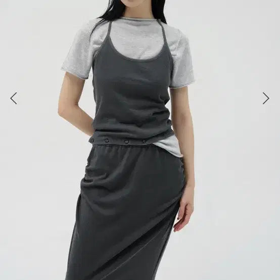 [BUNJANG] Lowtide Halter Neck Two-Piece Charcoal / (새상품) 로우타이드 홀터넥 버튼 투피스 차콜