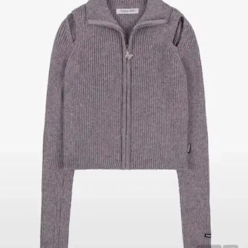 [BUNJANG] Fancy Club Cut Out Two-Way Knit Zip-up Cardigan / [원가 7.9만] 팬시클럽 컷 아웃 투웨이 니트 집업 (PURPLE)