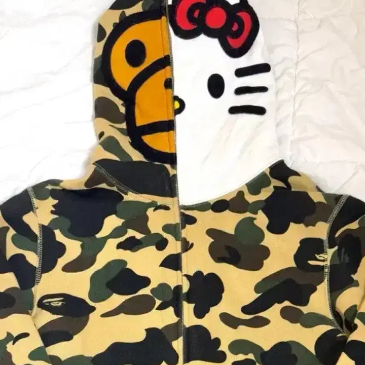[BUNJANG] BAPE Kitty Hoodie Yellow / 베이프 정품 키티 후드집업 황계