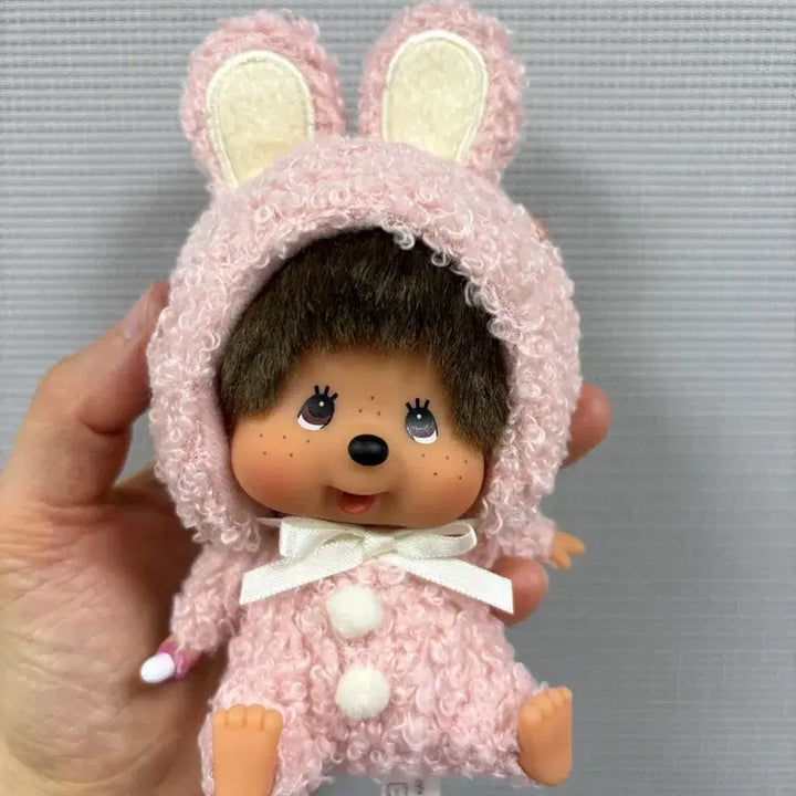 [BUNJANG] Big Head Monchhichi Bunny Keyring / 빅헤드 대두 바니 몬치치 키링