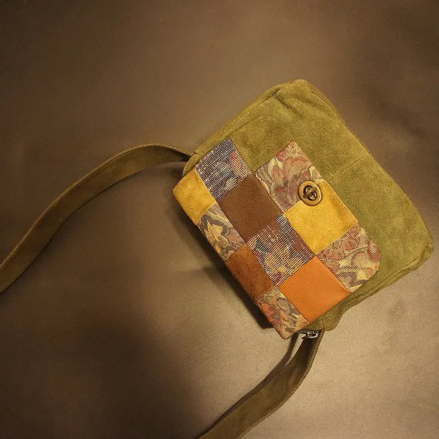 [BUNJANG] Vintage Leather Crossbody Tote Bag / 201 스웨이드 크로스백 크로스가방 레더백 빈티지 가죽가방토트백