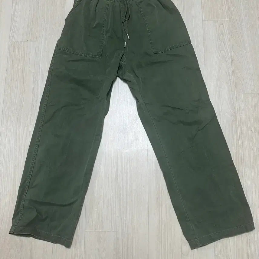 [BUNJANG] Khaki Cotton Blend Elastic Waist Pants 28 / 카키 면 밴딩팬츠 28
