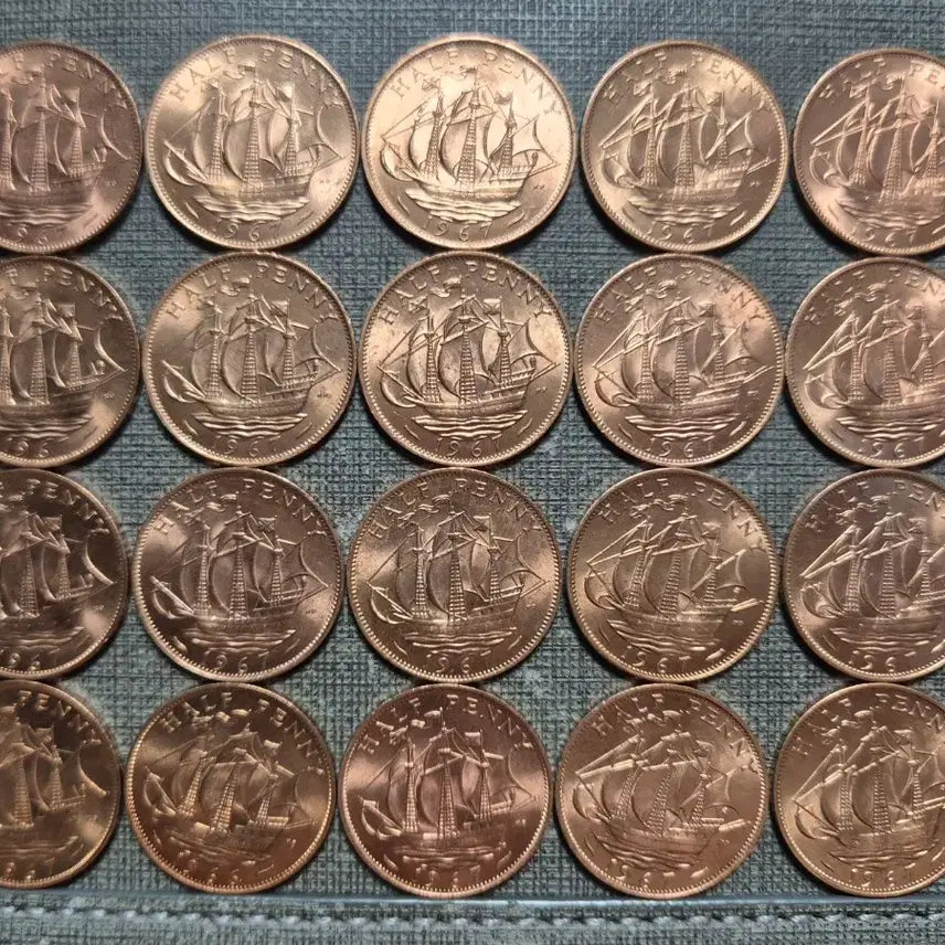 [BUNJANG] 1967년 영국 엘리자베스 2세 하프 페니 20개 일괄 / 1967년 영국 엘리자베스 2세 하프 페니 20개 일괄