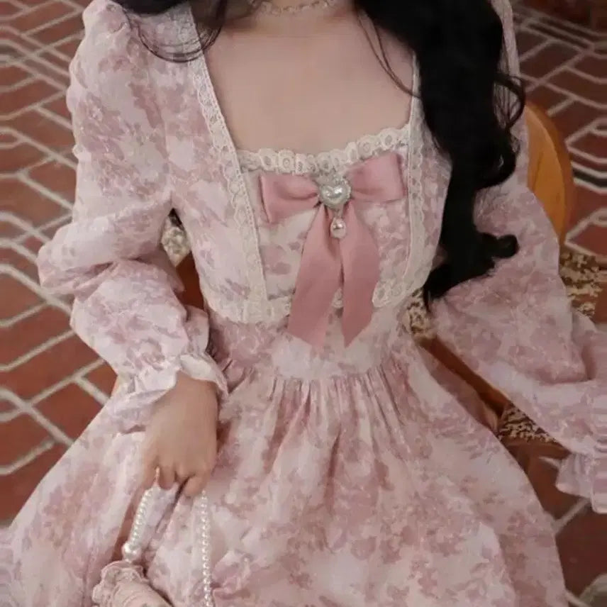 [BUNJANG] Vintage Pale Pink Dress Rental / 졸업사진 개화기 의상 여리핑크 드레스 대여