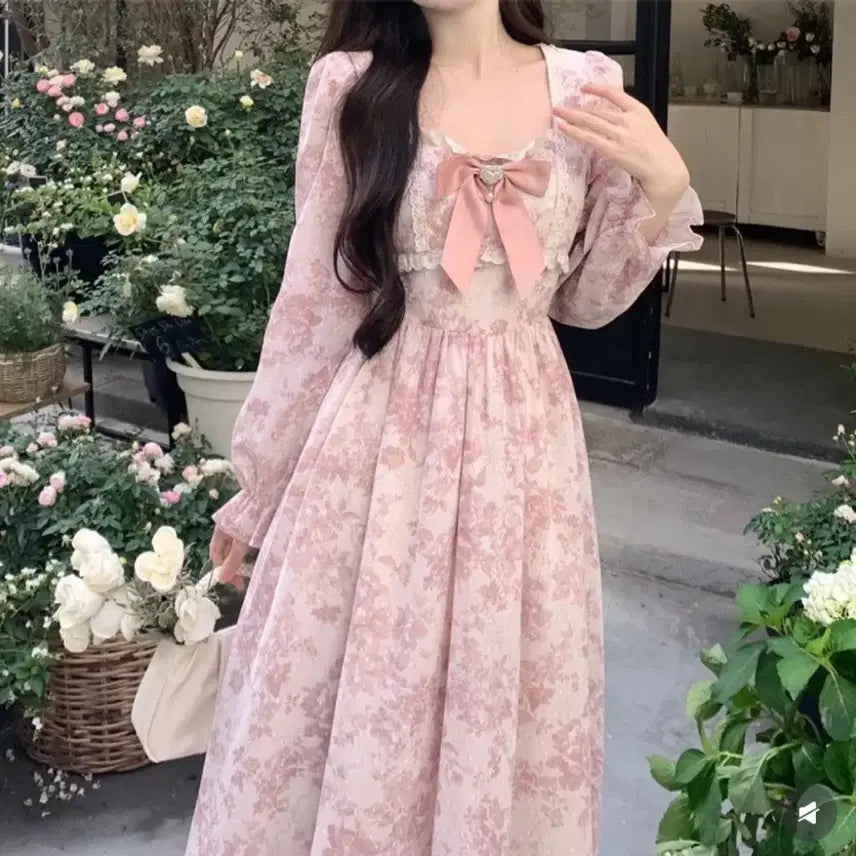 [BUNJANG] Vintage Pale Pink Dress Rental / 졸업사진 개화기 의상 여리핑크 드레스 대여