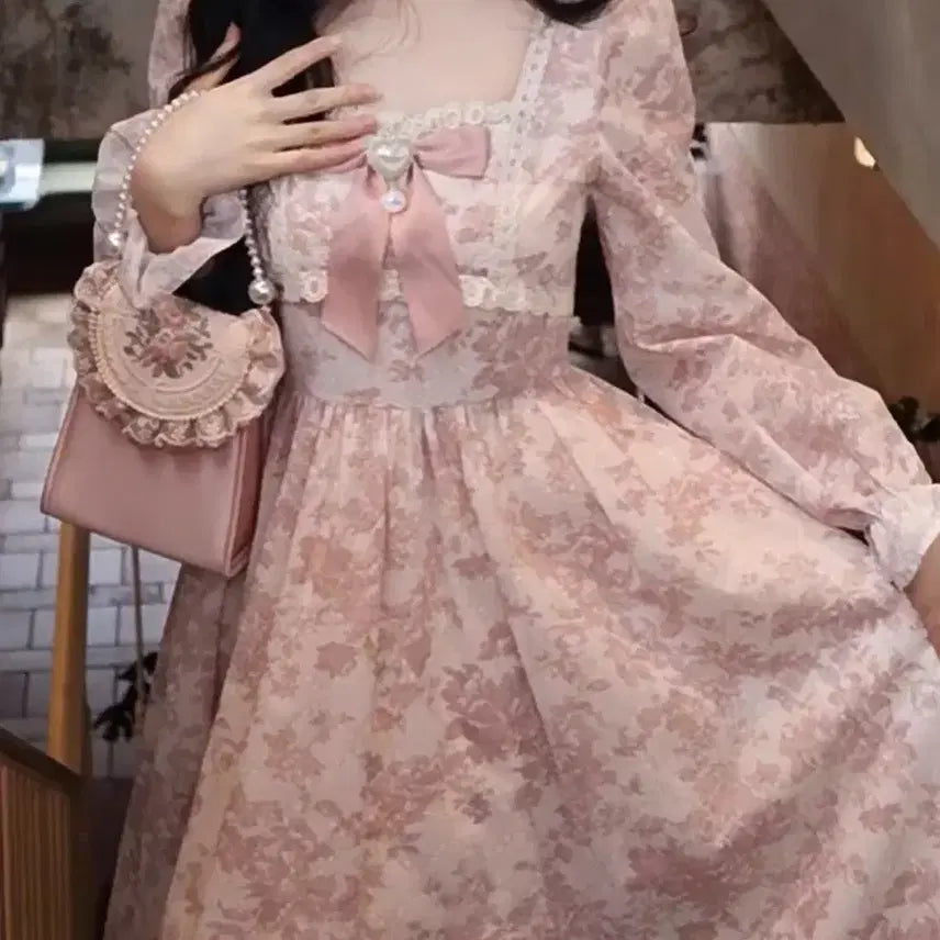 [BUNJANG] Vintage Pale Pink Dress Rental / 졸업사진 개화기 의상 여리핑크 드레스 대여