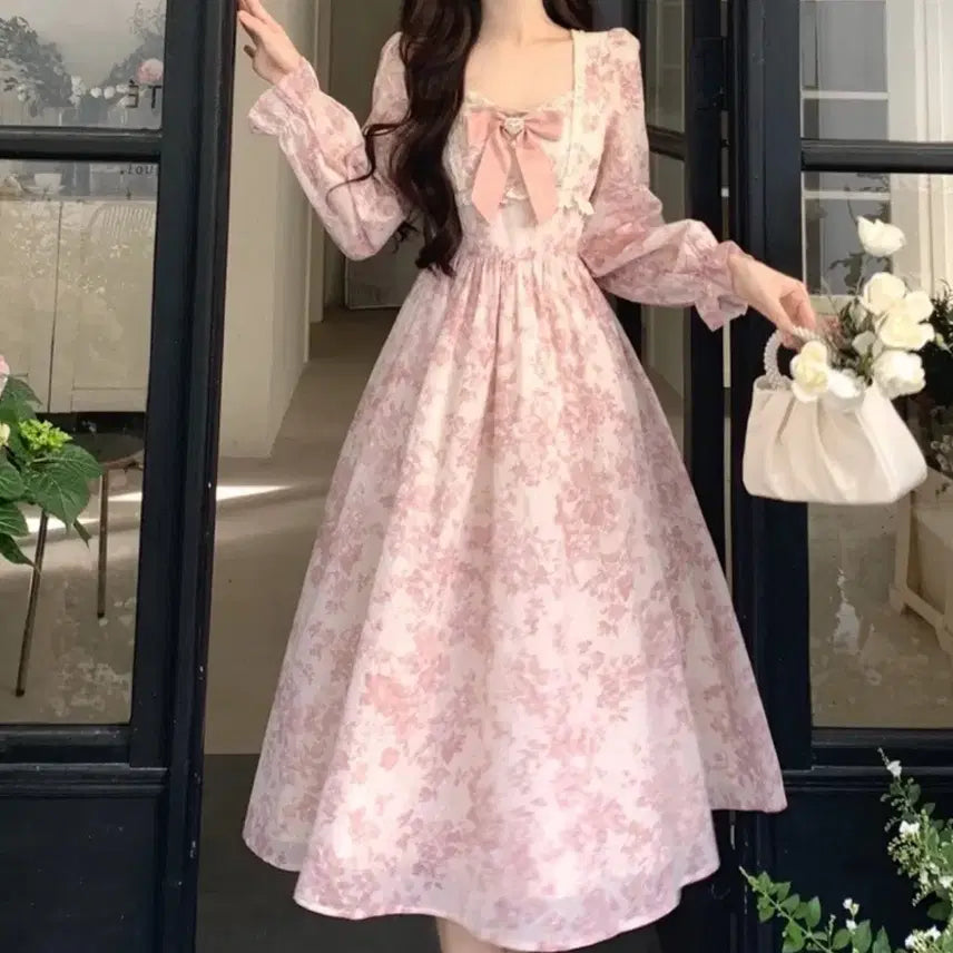 [BUNJANG] Vintage Pale Pink Dress Rental / 졸업사진 개화기 의상 여리핑크 드레스 대여
