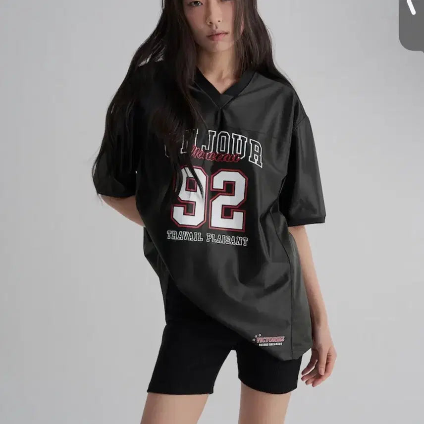 [BUNJANG] 8Seconds Numbering Loose Fit T-shirt - Black / (새상품)에잇세컨즈 루즈핏 넘버링 티셔츠 - 블랙
