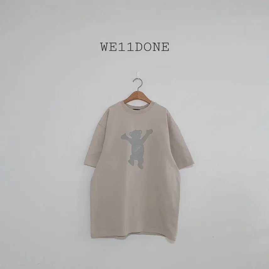 [BUNJANG] WE11DONE Beige Bear Print T-Shirt / No.26051010 WE11DONE 웰던 곰돌이 반팔 티셔츠 베이지