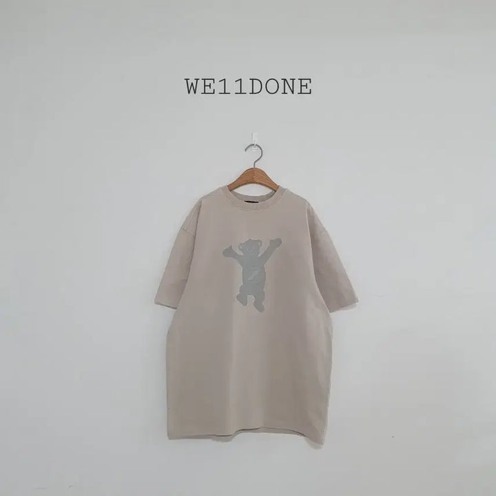 [BUNJANG] WE11DONE Beige Bear Print T-Shirt / No.26051010 WE11DONE 웰던 곰돌이 반팔 티셔츠 베이지