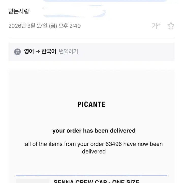 [BUNJANG] Picante Logo Embroidered Snapback Cap / 피칸테 모자 picante cap