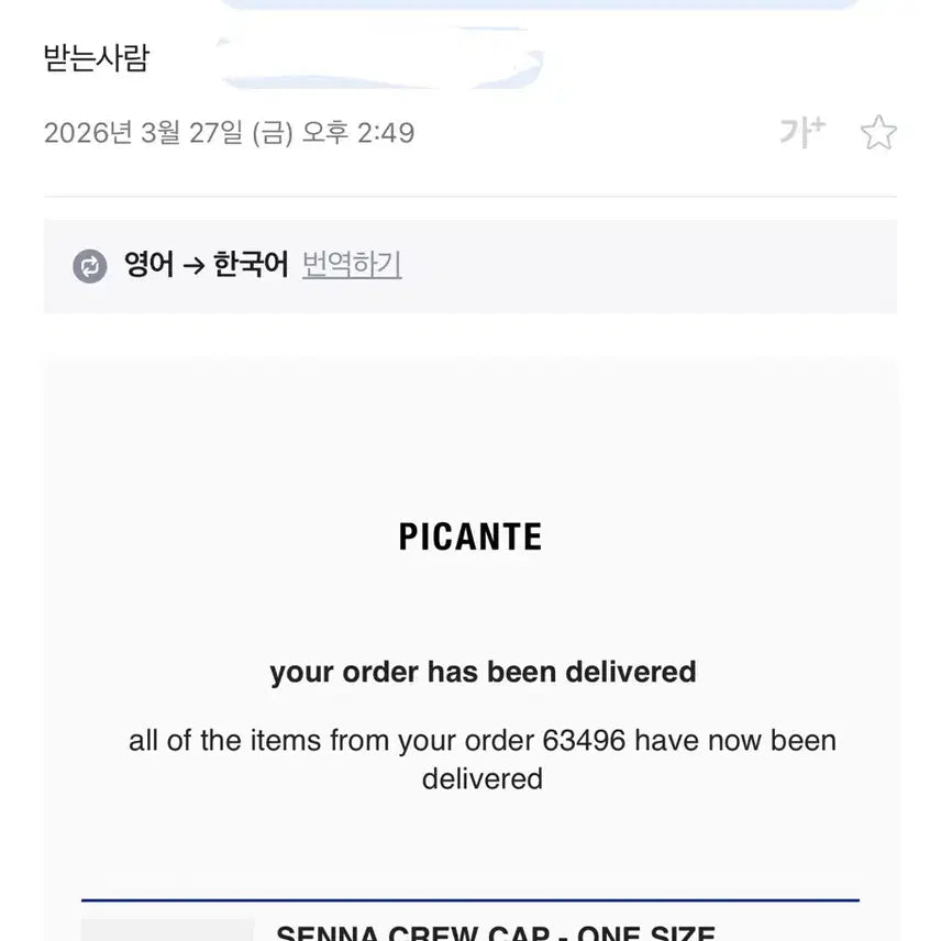 [BUNJANG] Picante Logo Embroidered Snapback Cap / 피칸테 모자 picante cap