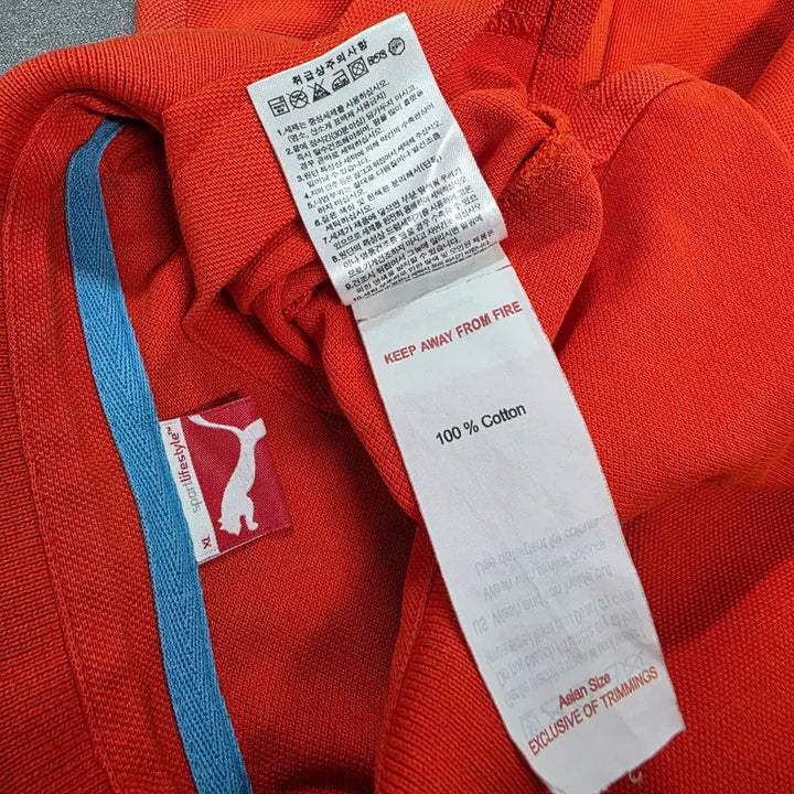 [BUNJANG] Puma XL Orange Colorblock Polo Shirt / XL 푸마 오렌지 배색 반팔 카라티셔츠