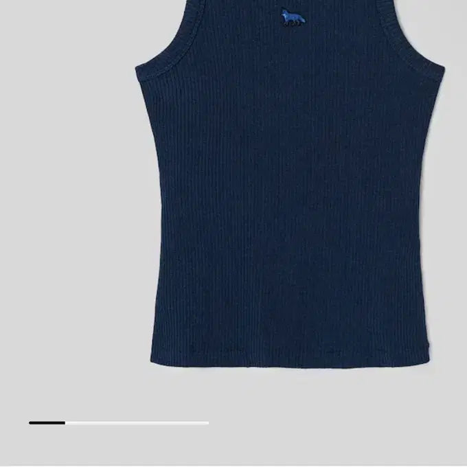 [BUNJANG] Maison Kitsune Fox Embroidered Ribbed Tank Top Navy / (새상품) 메종키츠네 폭스 자수 립 탱크탑 네이비