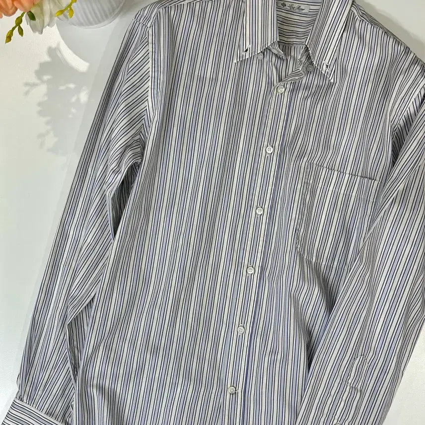 [BUNJANG] Loro Piana Maglia Ivory Stripe Shirt / 로로피아나 마글리아 아이보리 스트라이프 셔츠