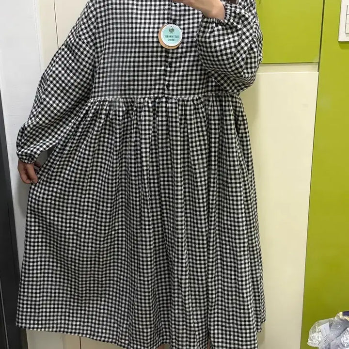 [BUNJANG] Gingham Check Long Dress / 깅엄 체크 롱 원피스