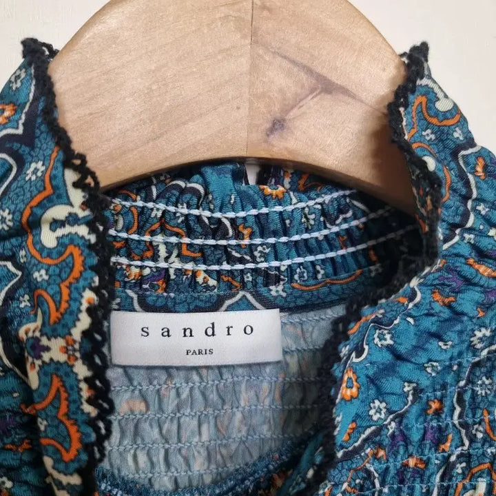 [BUNJANG] Sandro Wave Pleated Blouse (S) / * 산드로 물결주름 블라우스 S 사이즈