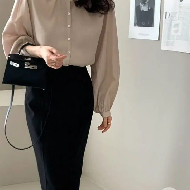 [SOLD OUT] 데일리룩 더로우 슬릿스커트 판매(블랙, s사이즈)