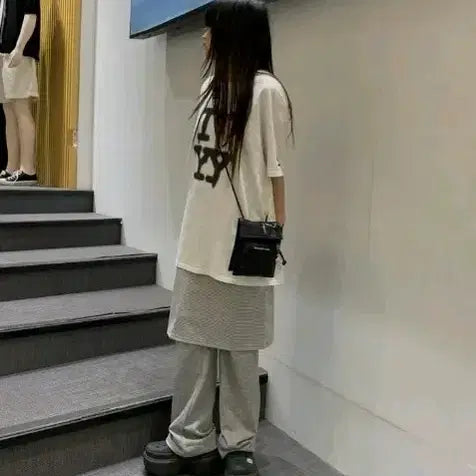 [BUNJANG] Marilly Sprite Pattern Layered Midi Skirt / 스프라이트 밴딩 레이어드 스커트