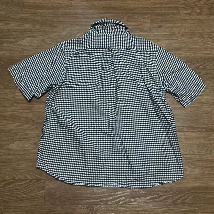 [BUNJANG] DANTON Gingham Check Collar T-shirt Size 44 / 단톤 깅엄 체크 셔츠 카라티 44