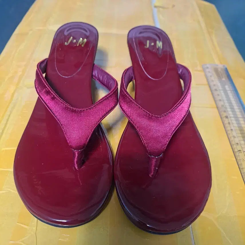 [BUNJANG] J.M Burgundy Thong Slippers Women&