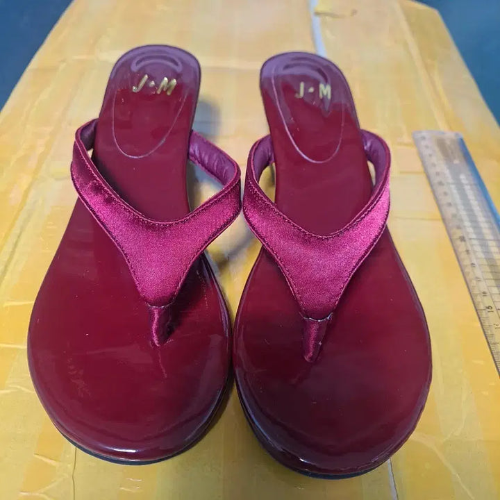 [BUNJANG] J.M Burgundy Thong Slippers Women&
