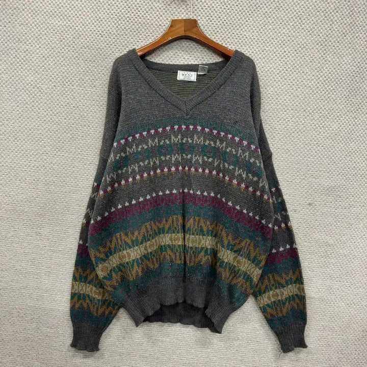 [BUNJANG] Vintage V-Neck Wool Knit 2XL / 빈티지 브이넥 울 니트 2XL M15790
