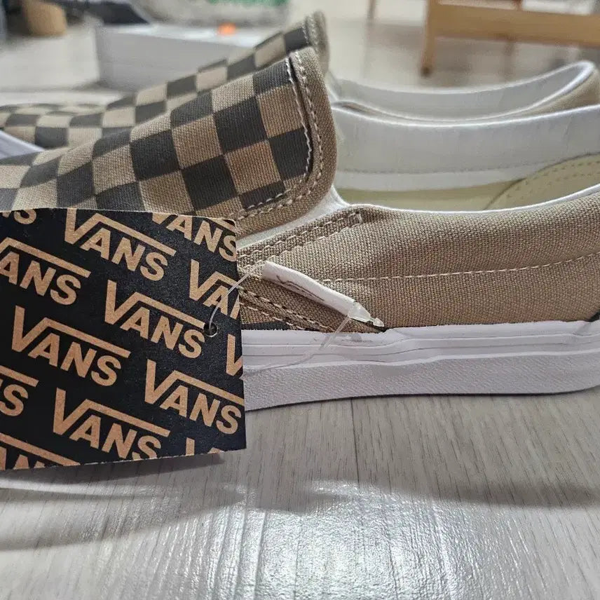 [BUNJANG] Vans Slip-On Canvas Block Brown 220mm / 반스 슬립온 캔버스 블록 브라운 220mm