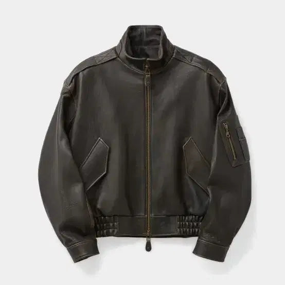 [BUNJANG] COOR Shell Collar Leather Jacket L / 쿠어 쉘카라 레더 자켓 L