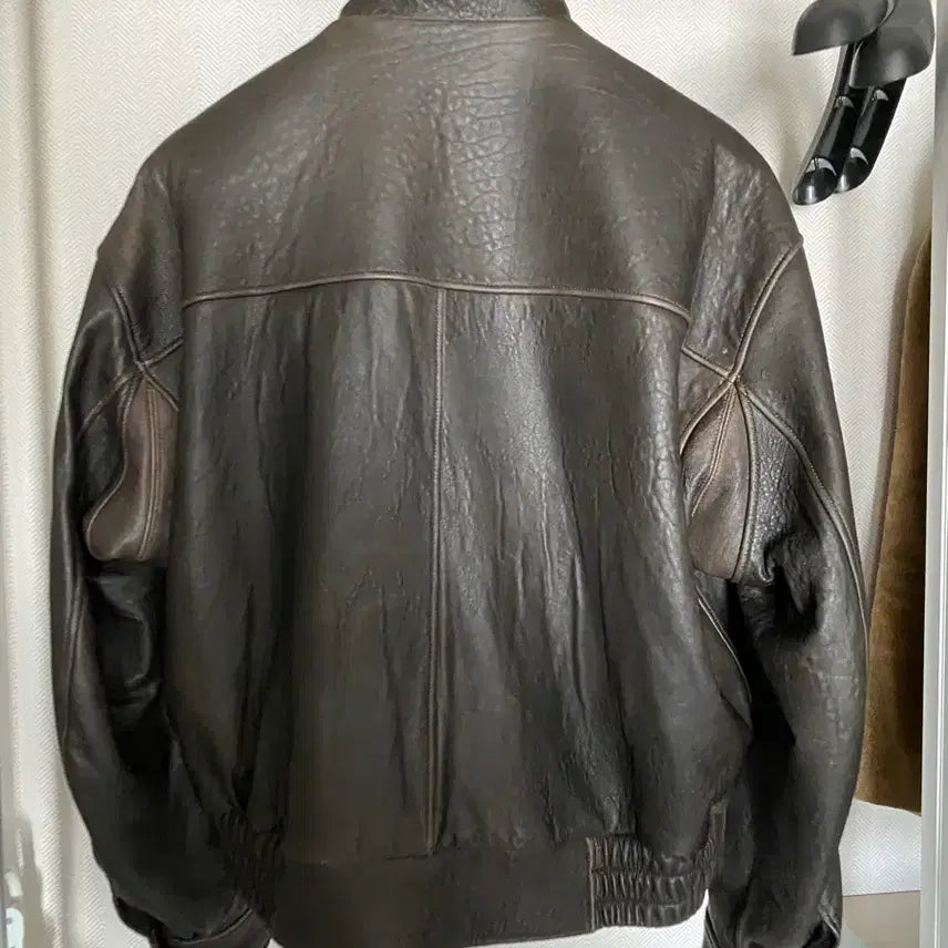 [BUNJANG] COOR Shell Collar Leather Jacket L / 쿠어 쉘카라 레더 자켓 L
