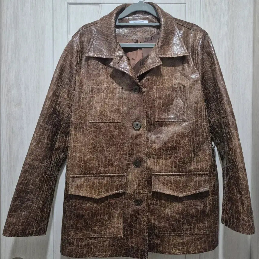[BUNJANG] Creek Brown Leather Jacket / 브라운 레더 크릭 자켓 자켓 (새상품인데 벨트 분실)