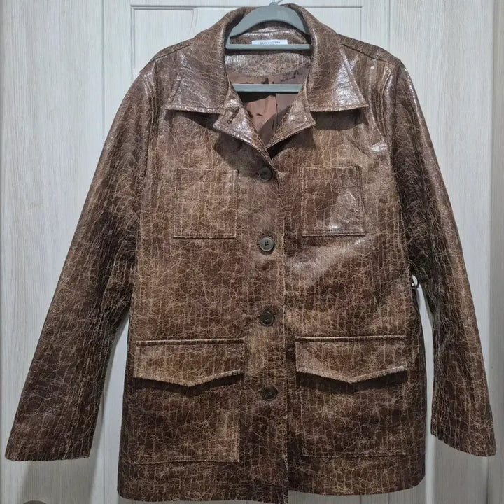 [BUNJANG] Creek Brown Leather Jacket / 브라운 레더 크릭 자켓 자켓 (새상품인데 벨트 분실)
