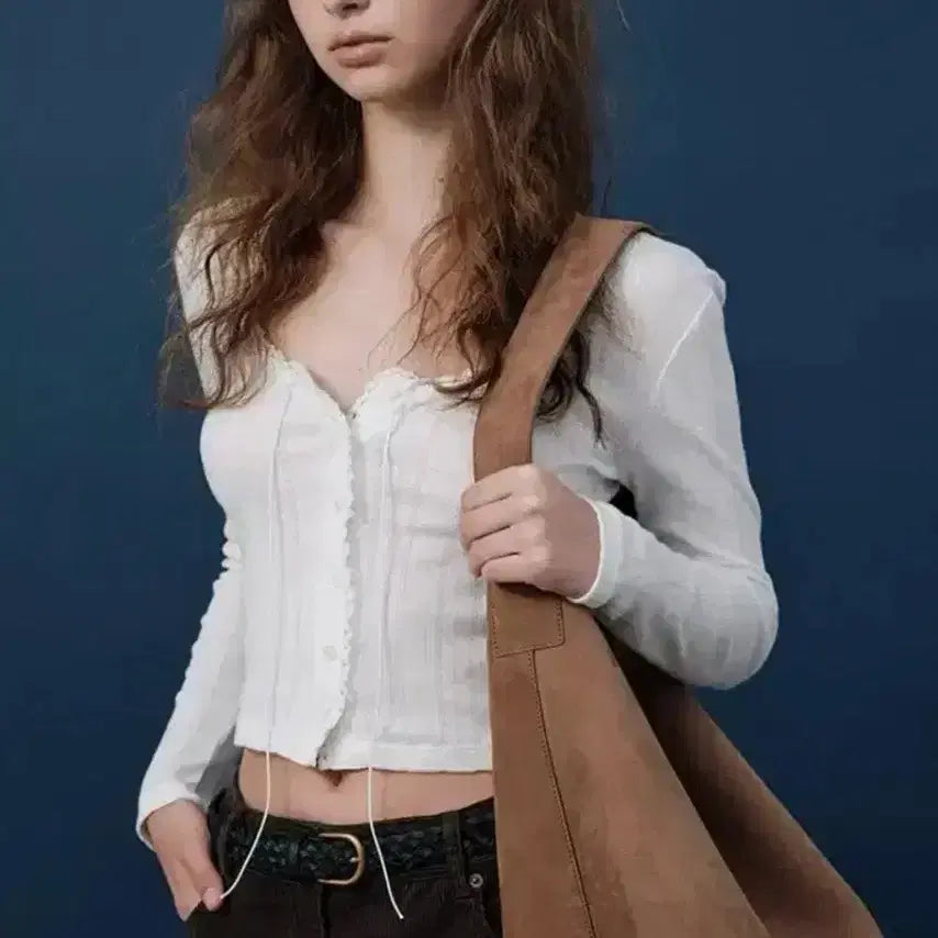[BUNJANG] The Vanett Ravioli Lace-Trim Button-Up Top / 더바넷 라비올리 Ravioli Lace-Trim Button-Up Top
