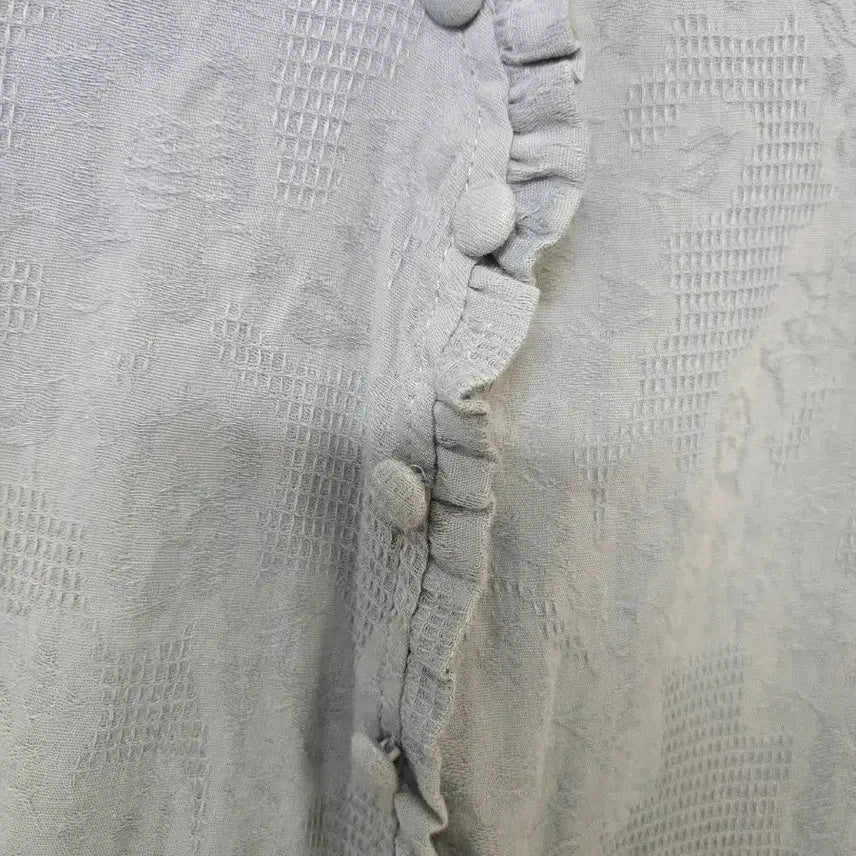 [BUNJANG] Light Blue Linen Embroidered Dress / 하늘색 린넨 원피스 자수포인트