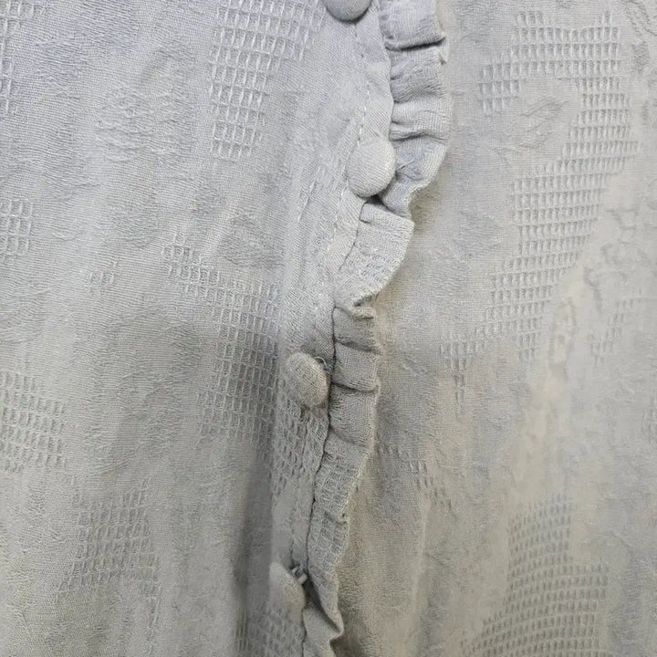 [BUNJANG] Light Blue Linen Embroidered Dress / 하늘색 린넨 원피스 자수포인트