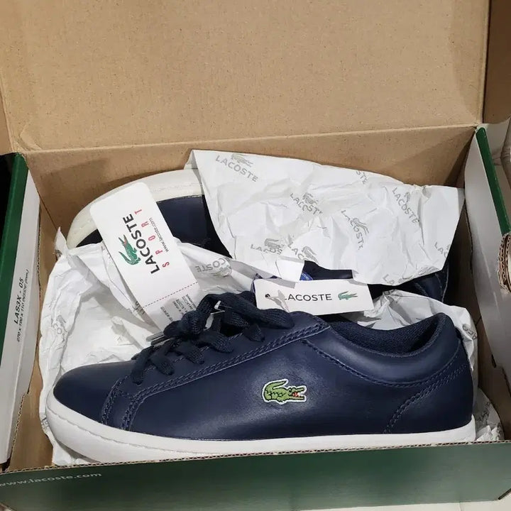 [BUNJANG] Lacoste Lancelle Navy Sneakers / [새상품] 라코스테 란셀 네이비 스니커즈 (220mm)