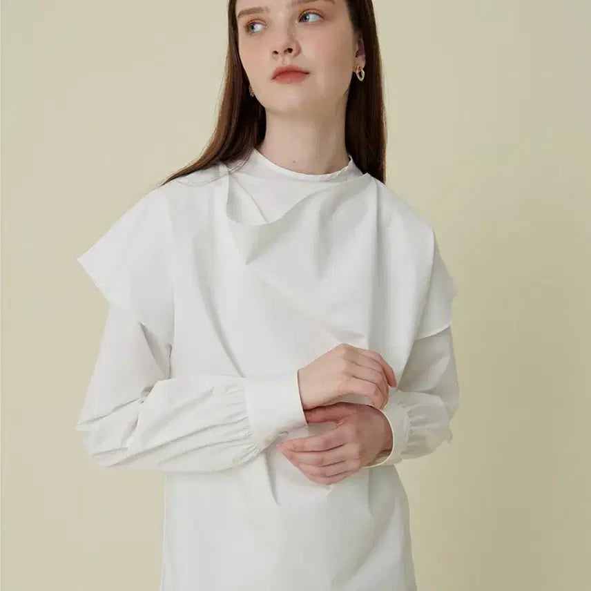 [BUNJANG] Gocori Layered Draping Blouse (New) / 고코리 레이어드 드레이핑 블라우스 (새상품)