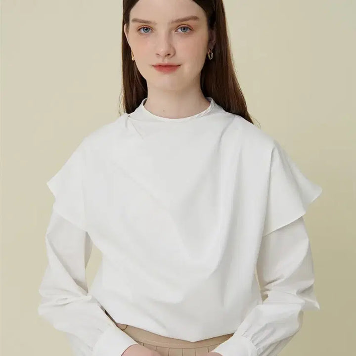 [BUNJANG] Gocori Layered Draping Blouse (New) / 고코리 레이어드 드레이핑 블라우스 (새상품)