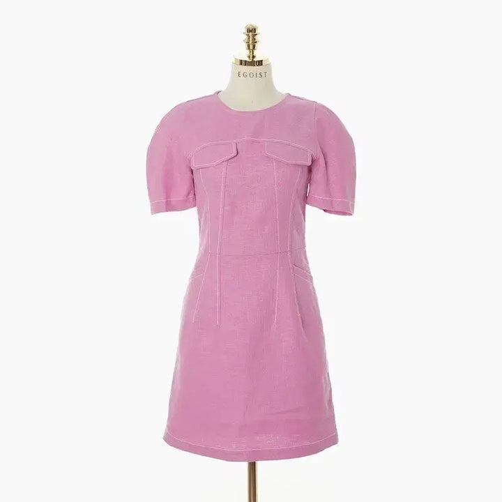 [BUNJANG] Egoist Linen Mini Dress / 에고이스트 / 스티치 포인트 린넨 미니 원피스 55