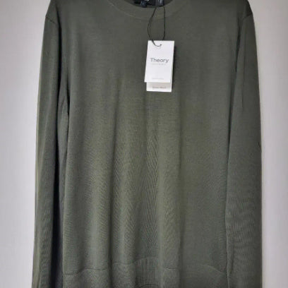 [BUNJANG] Theory Regal Wool Sweater Dark Olive (L) / 띠어리 리가울 스웨터 다크올리브 (L)