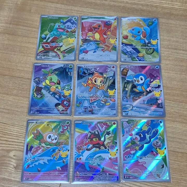 [BUNJANG] North American 30th Anniversary Pokémon Cards Starter Pokémon 9-Card Set / 북미 30주년 포켓몬 카드 스타팅 포켓몬 9종 세트