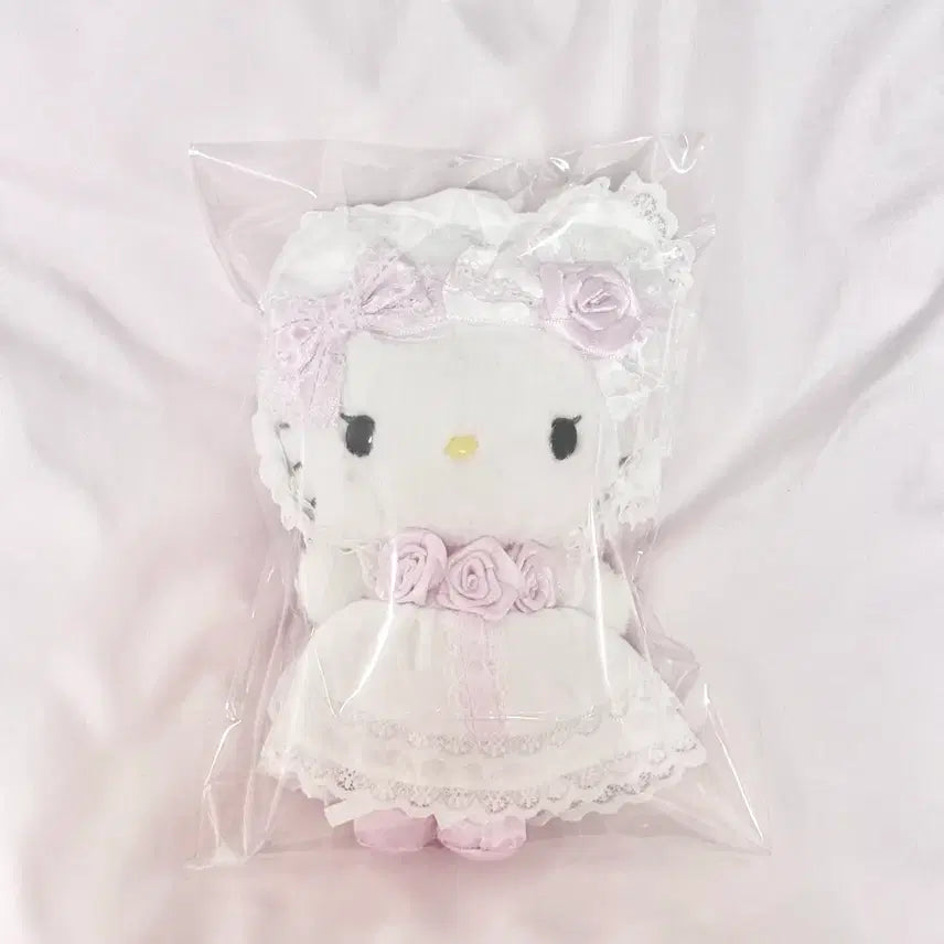 [SOLD OUT] 산리오 화이트 프릴 헬로키티 키티 마스코트 봉제 인형 누이 마이멜로디