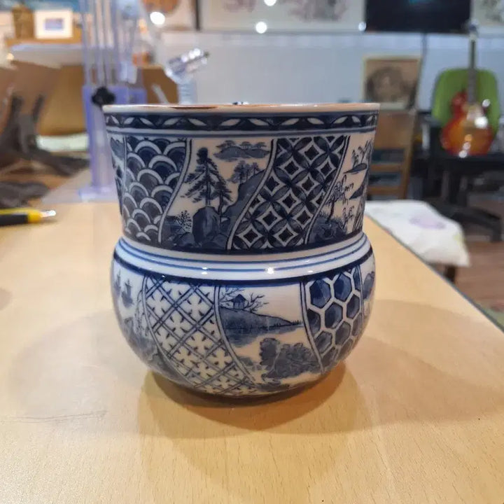 [BUNJANG] Blue and White Porcelain Tea Caddy / 청화백자 차호