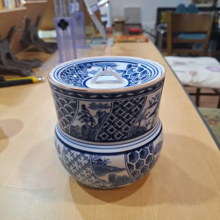 [BUNJANG] Blue and White Porcelain Tea Caddy / 청화백자 차호