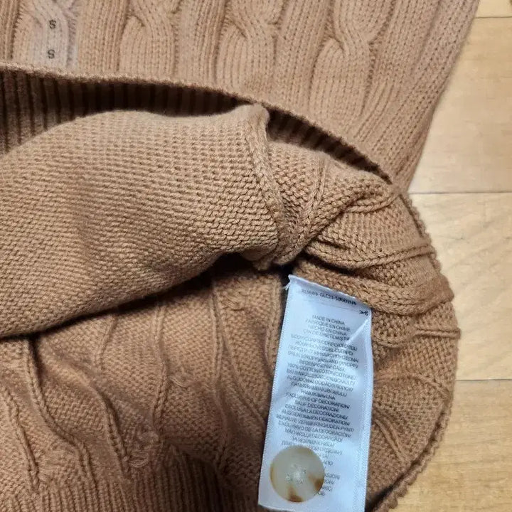 [BUNJANG] Polo Ralph Lauren Cable Knit Cardigan Camel S / [새상품] 폴로 랄프로렌 케이블 니트 가디건 카멜 S