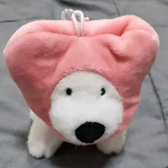 [BUNJANG] Daiso Heart Dog Plush Keyring / 미사용)다이소 하트탈 강아지 인형키링