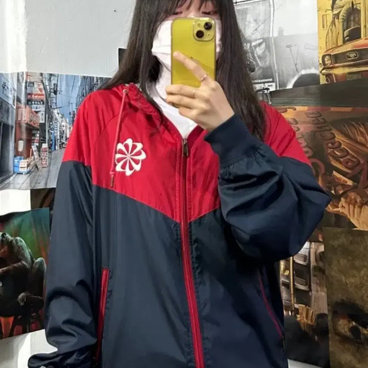[BUNJANG] Nike Windbreaker Jacket M Red/Navy / 나이키 바람막이 자켓 M 레드/네이비