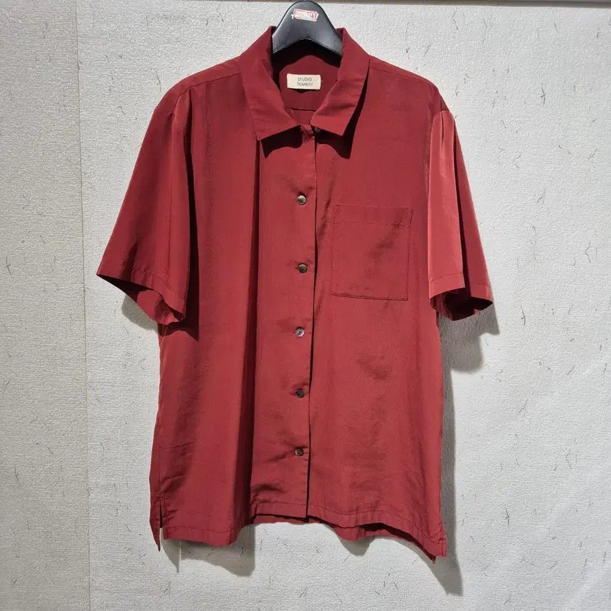 [BUNJANG] Studio Tomboy Red Short Sleeve Shirt / 스튜디오 톰보이 레드 반팔 셔츠