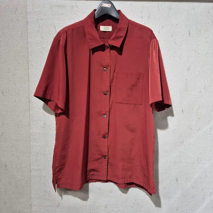 [BUNJANG] Studio Tomboy Red Short Sleeve Shirt / 스튜디오 톰보이 레드 반팔 셔츠