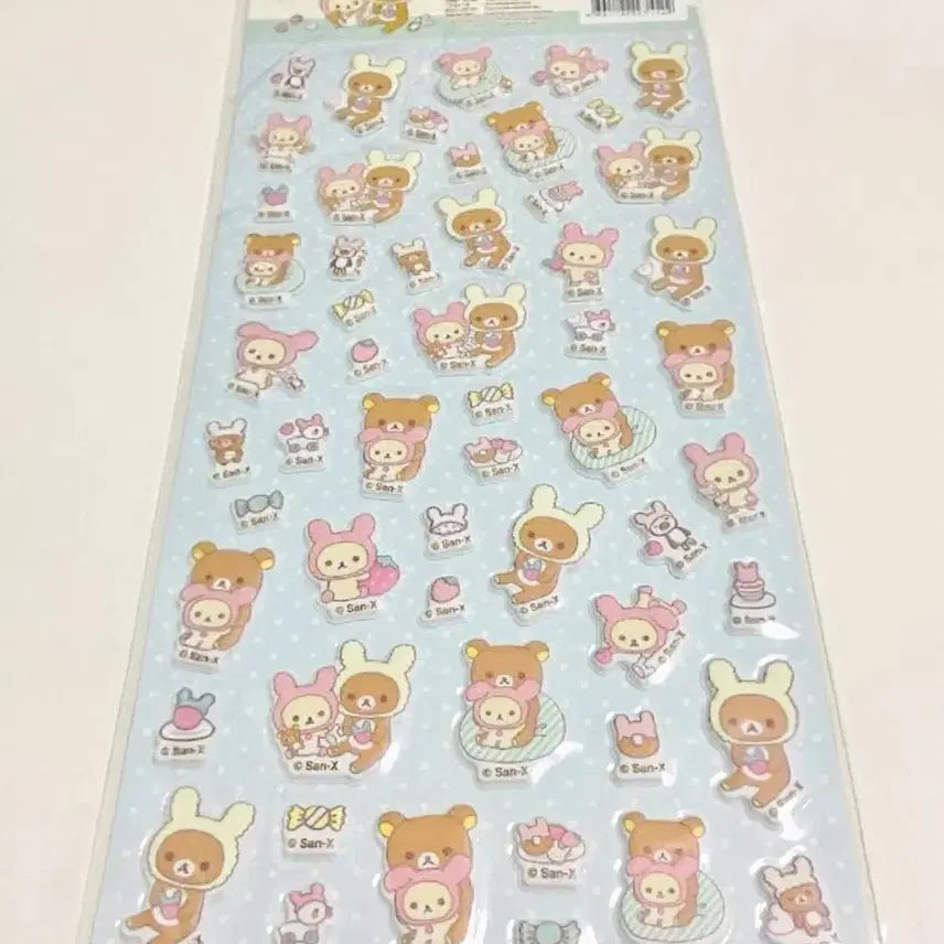 [SOLD OUT] 코리락쿠마 딸기 입체스티커, 코리락쿠마 우사기 스티커, 코리락쿠마 스티커